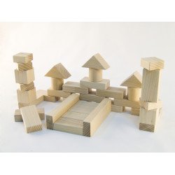 Набір дерев'яних нефарбовних кубиків "Юний будівельник" в мішку, ТМ Друг Набір дерев'яних нефарбовних кубиків "Юний будівельник" в мішку, ТМ Друг