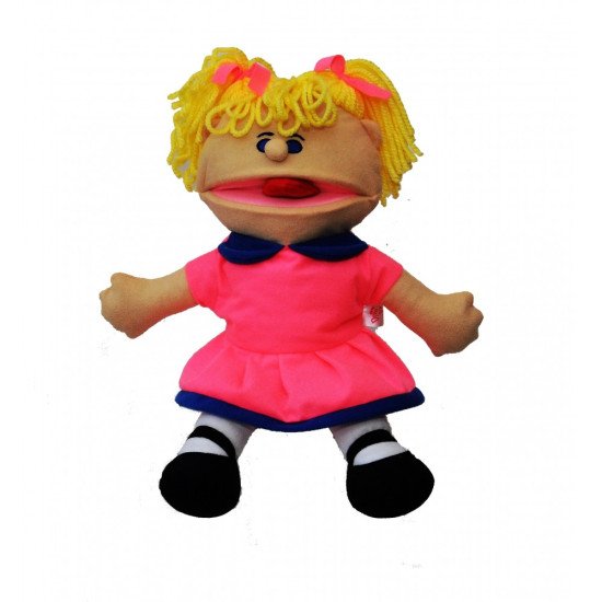 Лялька-рукавичка Puppets з язиком, дівчинка в рожевому, 1 шт., ДивоГра