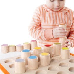 Дерев'яний сортер Manipulatives Кольорові циліндри, Guidecraft Дерев'яний сортер Manipulatives Кольорові циліндри, Guidecraft
