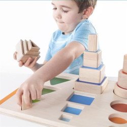 Дерев'яний сортер  Manipulatives Фігури і розміри, Guidecraft Дерев'яний сортер  Manipulatives Фігури і розміри, Guidecraft