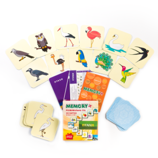 Гра меморі "Птахи" - розвивальна настільна гра для дітей від 1 року, Калейдоскоп