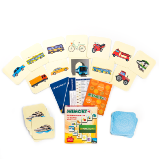 Гра меморі "Транспорт" - розвивальна настільна гра для дітей від 1 року, Калейдоскоп