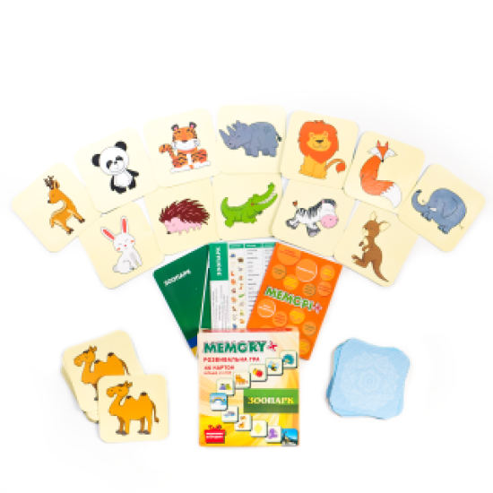 Гра меморі " Зоопарк" - розвивальна настільна гра для дітей від 1 року, Калейдоскоп