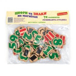 Набір. Цифри та знаки на магнітах 72 елементи, ТМ Komarovtoys Набір. Цифри та знаки на магнітах 72 елементи, ТМ Komarovtoys