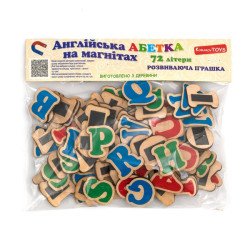 Набір. Англійська абетка на магнітах 72 літери, ТМ Komarovtoys