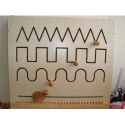 Настінний модуль Рух по прорізу з бігунком. Монтессорі матеріал