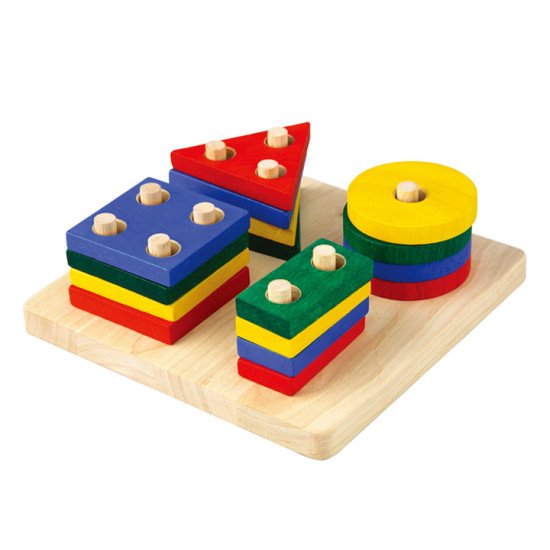 Дерев'яна іграшка Сортер-дошка з геометричними фігурами, TM Plan Toys