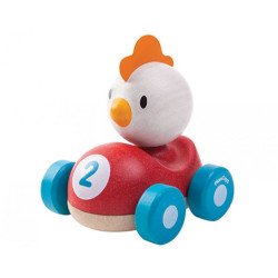 Деревянная игрушка Цыплёнок-гонщик,TM Plan Toys