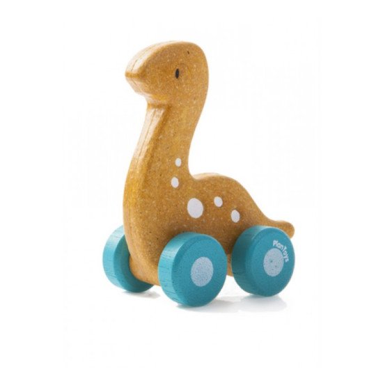 Деревянная игрушка Диплодок на колёсиках, TM Plan Toys