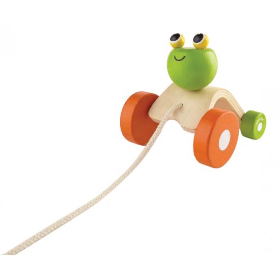 Деревянная игрушка-каталка Прыгающая лягушка, ТМ PLAN TOYS