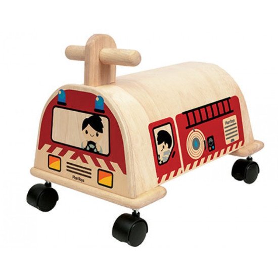 Деревянная игрушка каталка Пожарная машина, ТМ PLAN TOYS