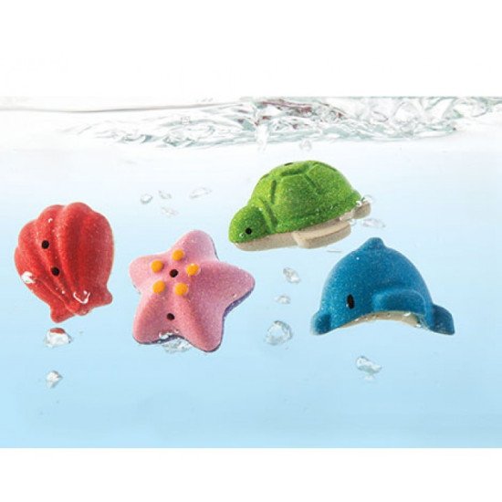 Деревянная игрушка Набор морских животных для ванной, ТМ PLAN TOYS
