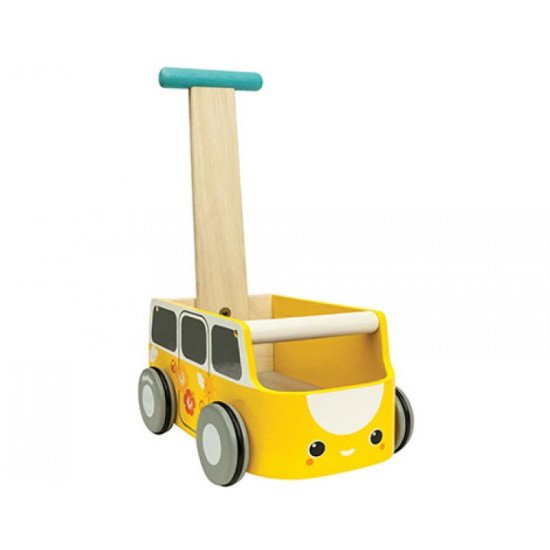 Деревянная игрушка Каталка фургон-жёлтая, ТМ PLAN TOYS