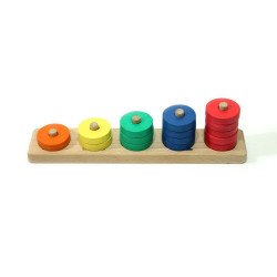 Дерев'яна іграшка пірамідка рахунок від 1 до 5, ТМ Розумний Лис