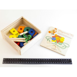 Дерев'яна іграшка-шнурівка 20 деталей, ТМ Розумний Лис