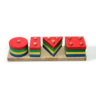 Дерев'яна іграшка геометрик класичний 4 фігури, ТМ Розумний Лис