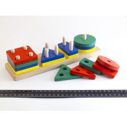 Дерев'яна іграшка геометрик класичний 4 фігури, ТМ Розумний Лис Дерев'яна іграшка геометрик класичний 4 фігури, ТМ Розумний Лис