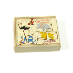 Пазли для дітей від 2х років половинки світ тварин, ТМ Розумний Лис