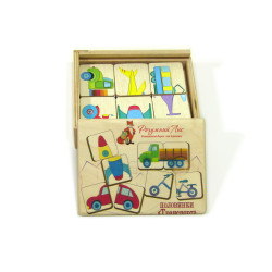 Дерев'яна іграшка половинки асоціації транспорт, ТМ Розумний Лис