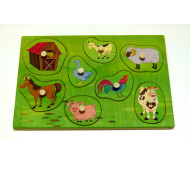 Дерев'яна іграшка дощечка вкладки з тваринами ферма, ТМ Розумний Лис