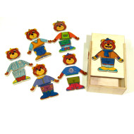 Розвиваюча дерев'яна іграшка одягай-ка ведмедик, ТМ Розумний Лис