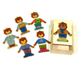 Розвиваюча дерев'яна іграшка одягай-ка ведмедик, ТМ Розумний Лис