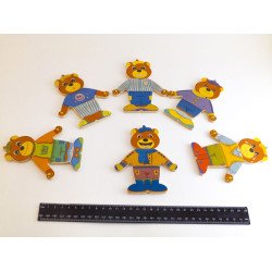 Розвиваюча дерев'яна іграшка одягай-ка ведмедик, ТМ Розумний Лис