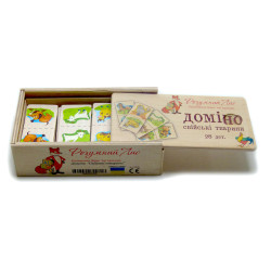 Дерев'яна іграшка доміно Домашні тварини, ТМ Розумний Лис