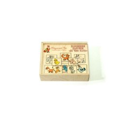 Дерев'яна іграшка половинки асоціації де чия мама, ТМ Розумний Лис