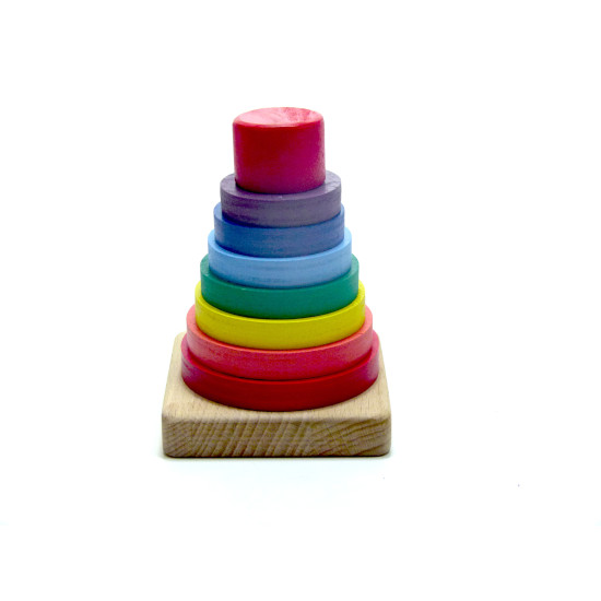 Дерев'яна іграшка пірамідка веселка, ТМ Розумний Лис