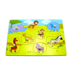 Дерев'яна іграшка дощечка вкладки з тваринами саванна, ТМ Розумний Лис