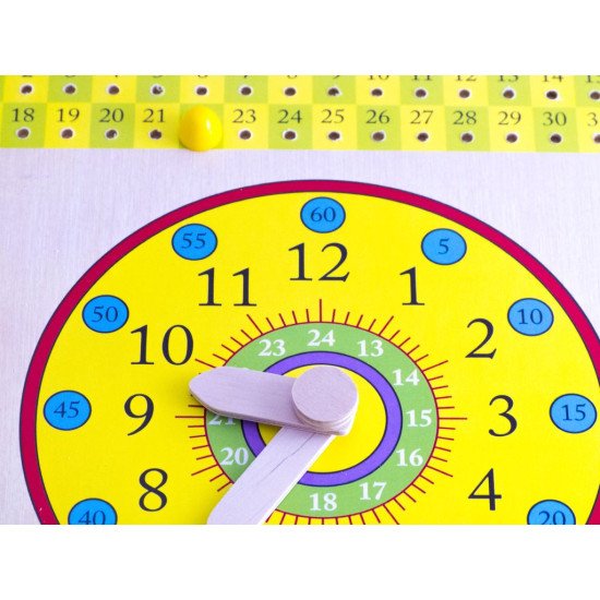 Дерев'яна іграшка дощечка Годинник і календар (укр), ТМ Розумний Лис
