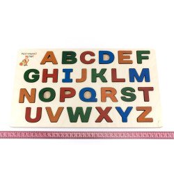 Дерев'яна іграшка дощечка вкладки англійський алфавіт, ТМ Розумний Лис Дерев'яна іграшка дощечка вкладки англійський алфавіт, ТМ Розумний Лис