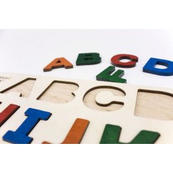 Дерев'яна іграшка дощечка вкладки англійський алфавіт, ТМ Розумний Лис Дерев'яна іграшка дощечка вкладки англійський алфавіт, ТМ Розумний Лис