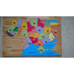 Мапа пазл. Україна. Підкладка (підшар) флора та фауна