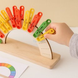 Дерев’яний набір для розвитку моторики та логічного мислення з прищіпками, Tia-sport