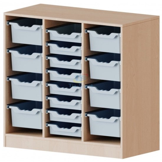 Стелаж для навчальних матеріалів з контейнерами (104,5×100×45 см), Tia-sport