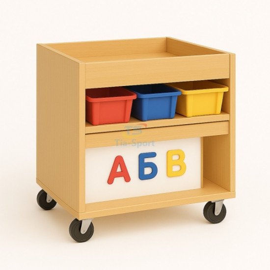 Тумба-візок для малювання (на колесах, з контейнерами), Tia-Sport Тумба-візок для малювання (на колесах, з контейнерами), Tia-Sport