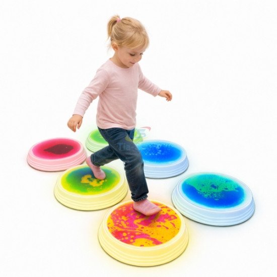 Світлові сенсорні камені круглі з рідким наповненням Монтессорі, TIA-SPORT Світлові сенсорні камені круглі з рідким наповненням Монтессорі, TIA-SPORT