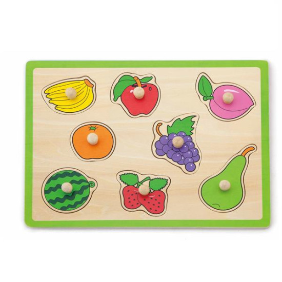 Дерев'яна рамка-вкладиш  Кольорові фрукти, Viga Toys