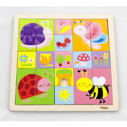Дерев'яний пазл Комахи, 25 ел,  Viga Toys Дерев'яний пазл Комахи, 25 ел,  Viga Toys