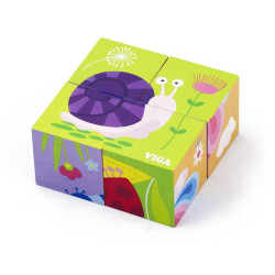 Дерев'яні кубики-пазл Комахи, Viga Toys Дерев'яні кубики-пазл Комахи, Viga Toys