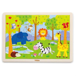 Дерев'яний пазл Звірята, 24 ел., Viga Toys Дерев'яний пазл Звірята, 24 ел., Viga Toys