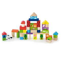 Дерев'яні кубики Ферма, 50 шт., 3 см, Viga Toys Дерев'яні кубики Ферма, 50 шт., 3 см, Viga Toys