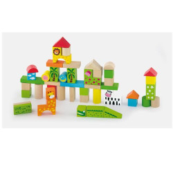Дерев'яні кубики Зоопарк, 50 шт., 3 см, Viga Toys  Дерев'яні кубики Зоопарк, 50 шт., 3 см, Viga Toys