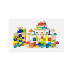 Дерев'яні кубики Алфавіт і числа 100 шт., 3 см,  Viga Toys Дерев'яні кубики Алфавіт і числа 100 шт., 3 см,  Viga Toys