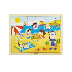 Дерев'яний пазл Времена года: літо, 24 ел., Viga Toys Дерев'яний пазл Времена года: літо, 24 ел., Viga Toys