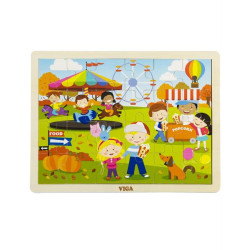 Дерев'яний пазл Времена года: осінь, 24 ел. Viga Toys  Дерев'яний пазл Времена года: осінь, 24 ел. Viga Toys