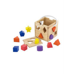 Дерев'яний сортер Кубик із фігурами, Viga Toys Дерев'яний сортер Кубик із фігурами, Viga Toys