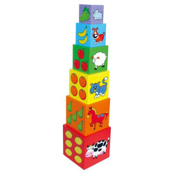 Дерев'яні кубики-пірамідка, Viga Toys Дерев'яні кубики-пірамідка, Viga Toys